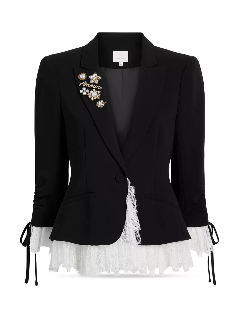 NEW,  Cinq a Sept Roxie Le Petite Blazer in Black Sz 14 #SJ2642